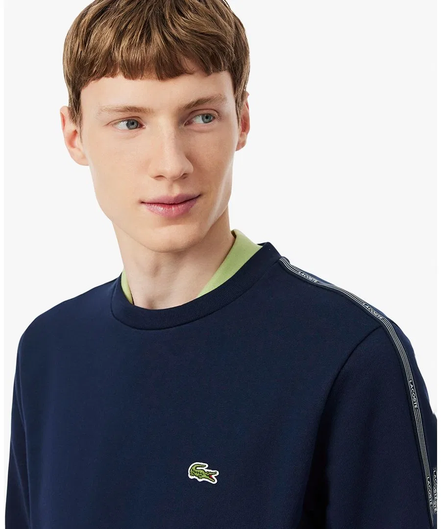 Мужская флисовая толстовка с длинными рукавами Lacoste, синий/темно-синий — фото 3