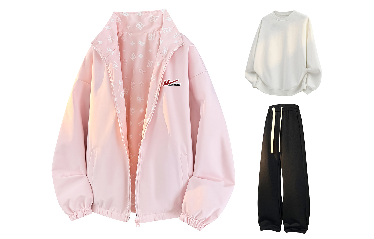 

Повседневная спортивная одежда Unisex WARRIOR, розовый+белый+черный (reversible set of 3 diy badge)