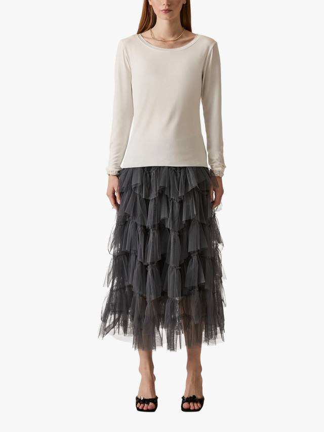 

Топ с длинными рукавами Shimmer Trim James Lakeland, White