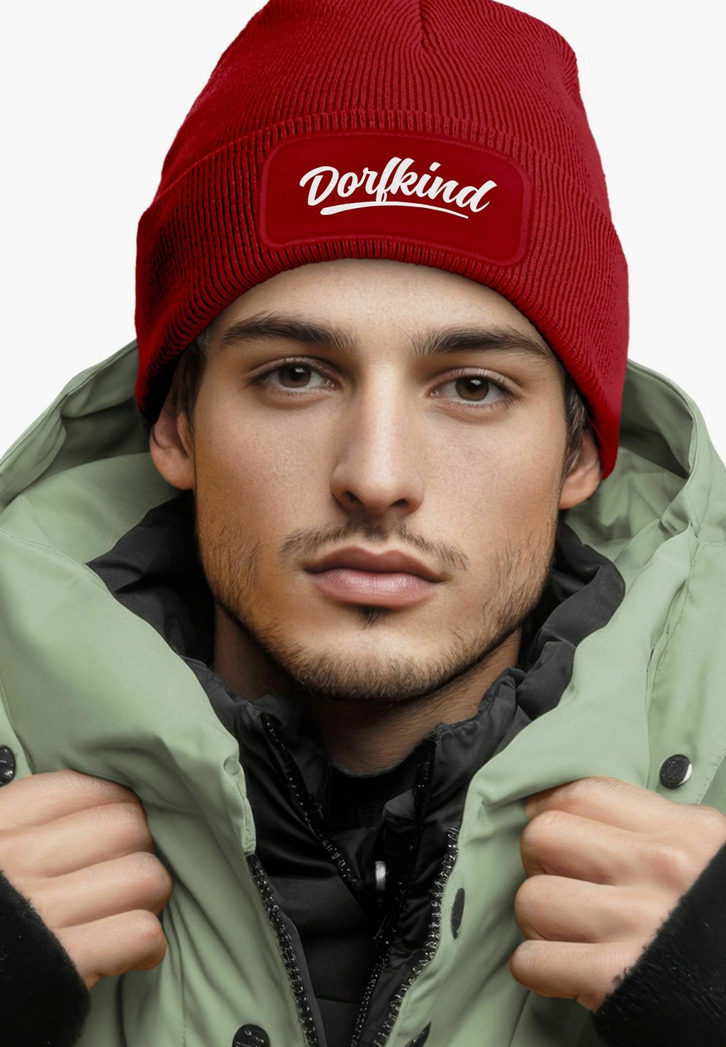 

Шапка MIT PATCH DORF MIT SPRUCH LUSTIG MoonWorks, красный