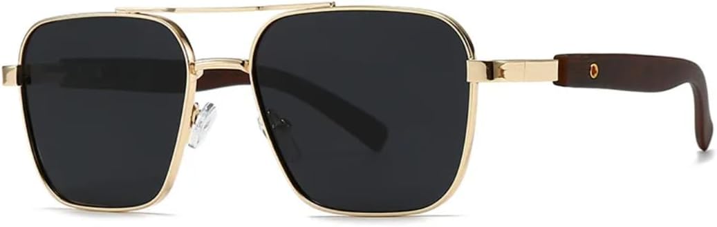 

Модные солнцезащитные очки с двойной перемычкой для женщин, ретро-очки с заклепками для мужчин, панк-очки, солнцезащитные очки с защитой от УФ-излучения UV400 UUPTTPL, C1 Gold Black