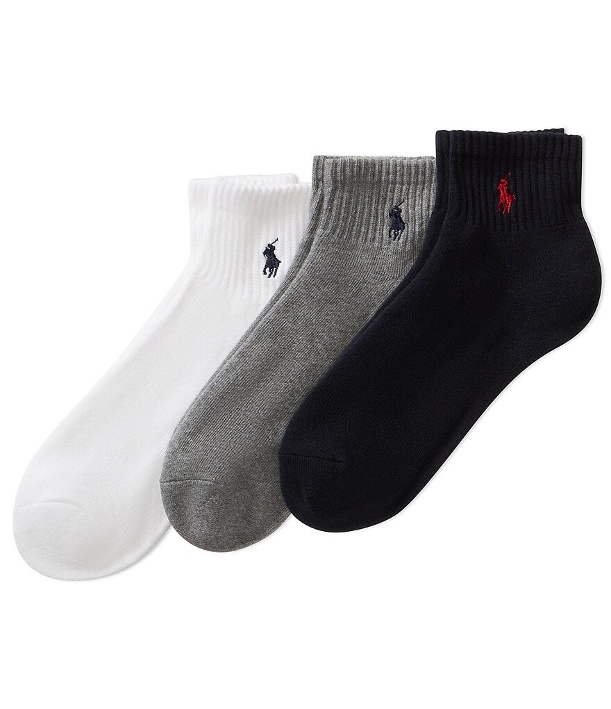

Классические четвертные носки Polo Ralph Lauren Big & Tall, 3 пары, мультиколор