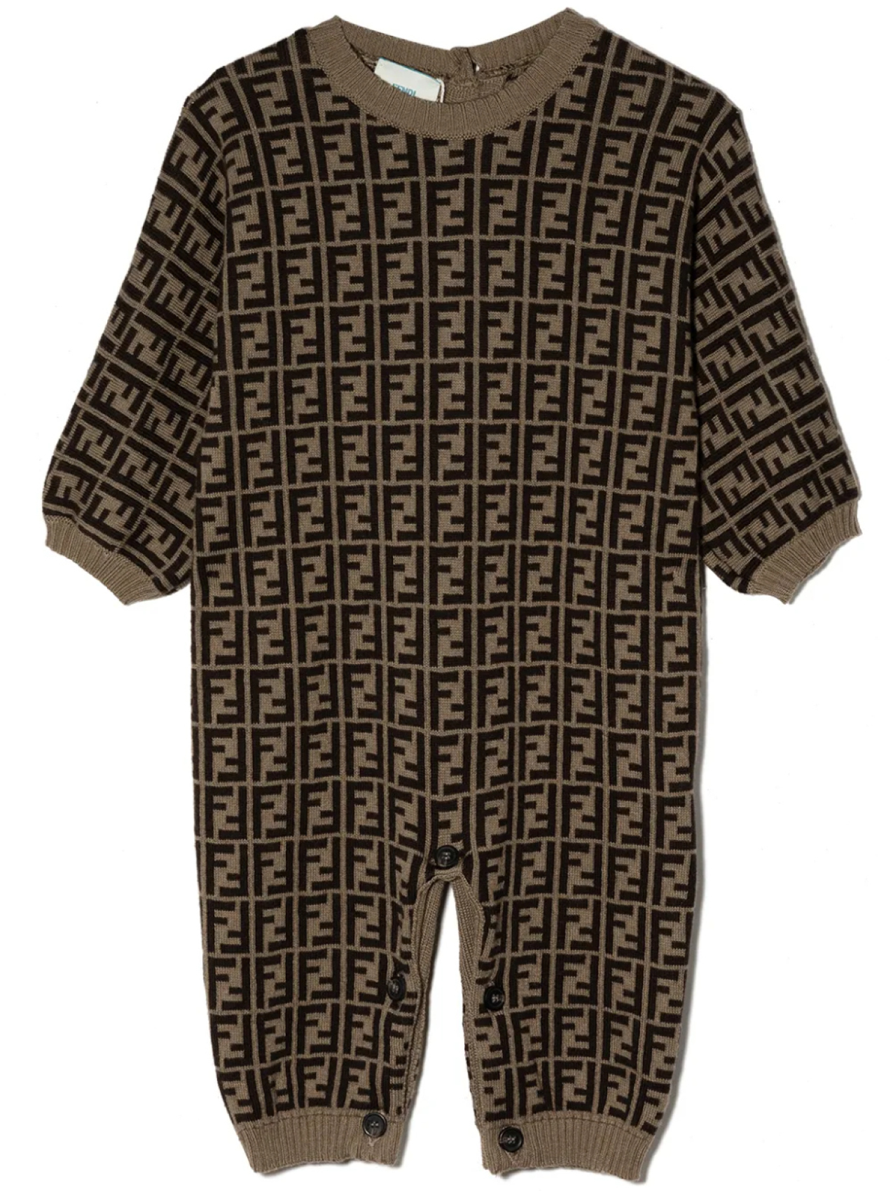 

Ромпер с узором Zucca Fendi Kids, коричневый