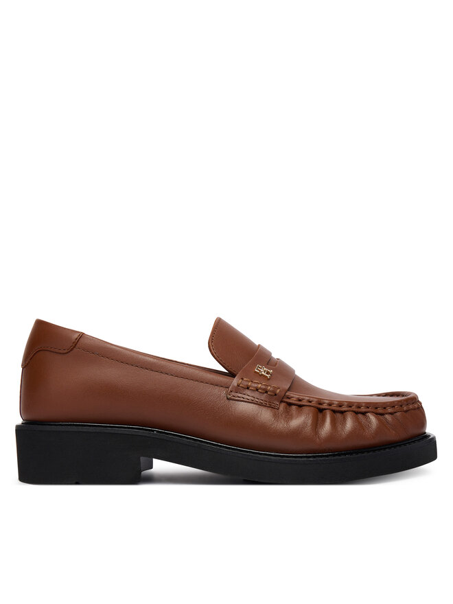 Слипоны Th Square Toe Leather Loafer FW0FW08977 Tommy Hilfiger, коричневый