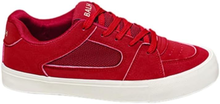 

Мужские кеды на шнуровке однотонного цвета - удобная повседневная обувь для ежедневного ношения Hoalox, красный