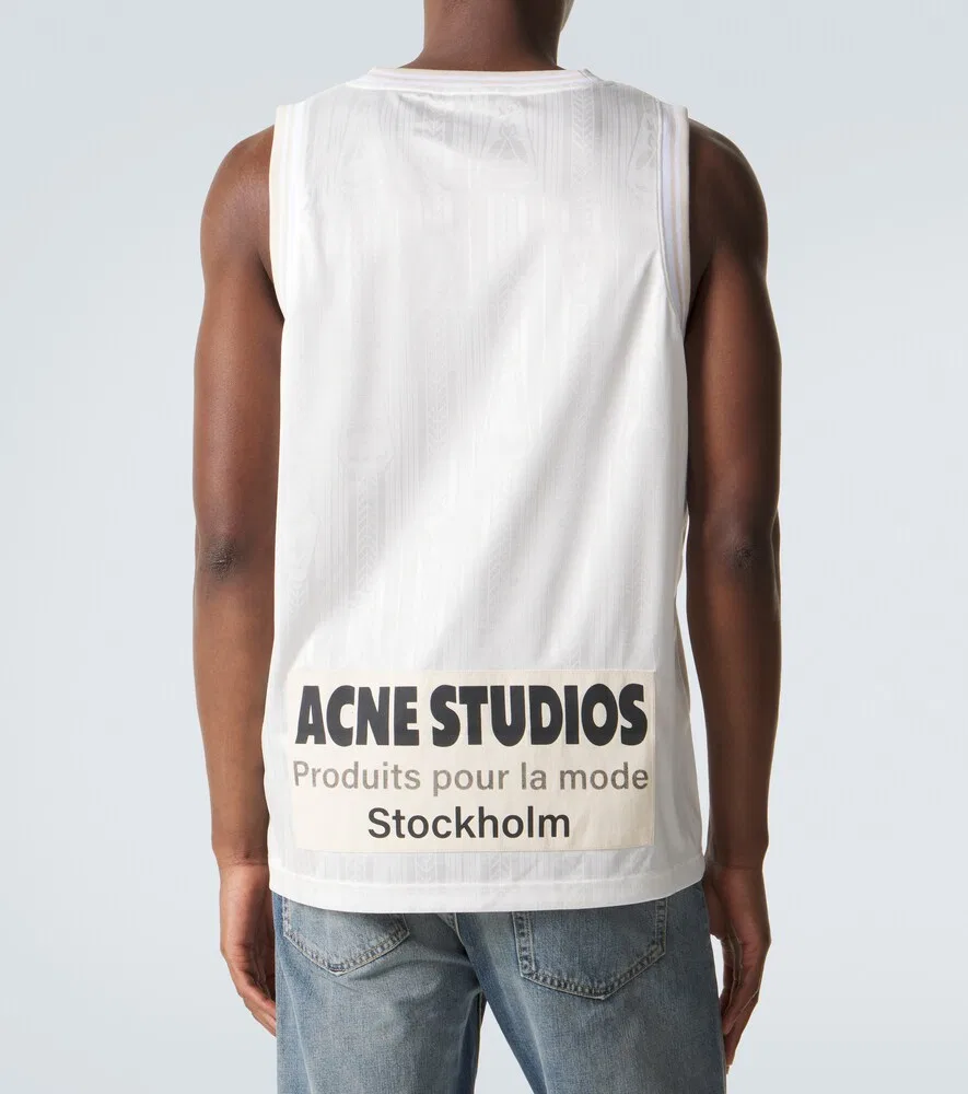 Майка с логотипом Acne Studios, белый — фото 4