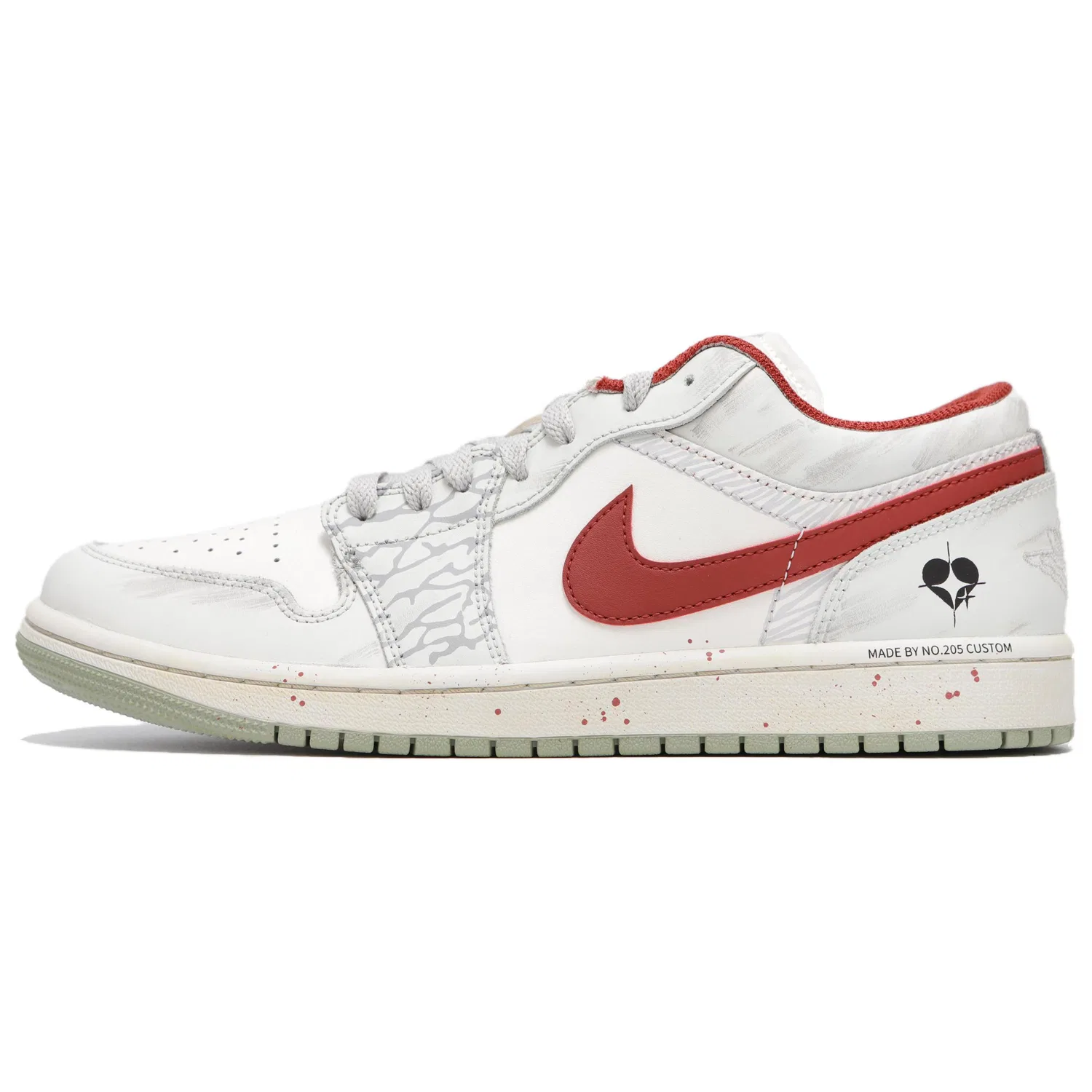 Кроссовки баскетбольные ретро Jordan 1 Low Gray Red