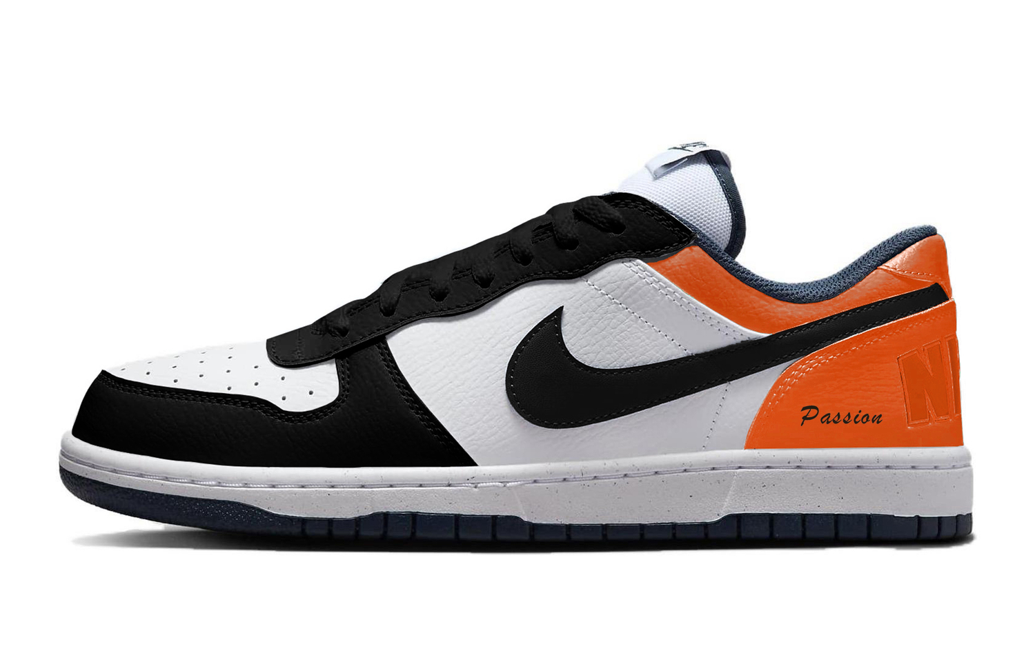 

Nike Большие черный с оранжевым оттенком, оранжевая амортизация, износостойкие низкие скейтбордные кроссовки унисекс