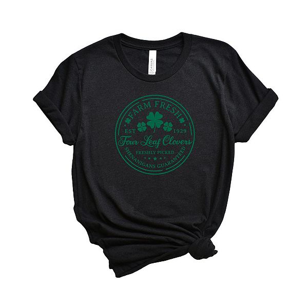 

Футболка с принтом Farm fresh four leaf clovers Simply Sage Market, Black, Черный, Футболка с принтом Farm fresh four leaf clovers Simply Sage Market, Black