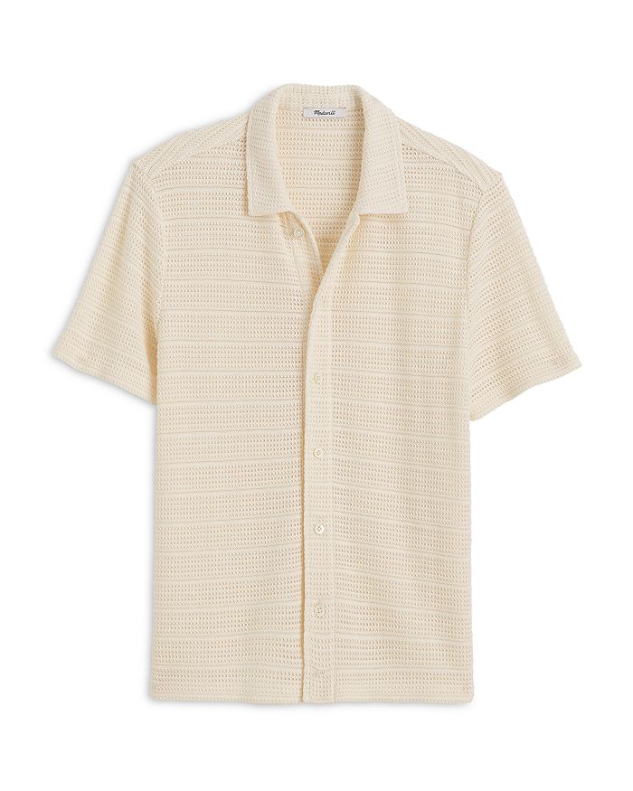 

Лакошная короткорукавная рубашка с фактурной отделкой Lagos Madewell, слоновая кость/кремовый