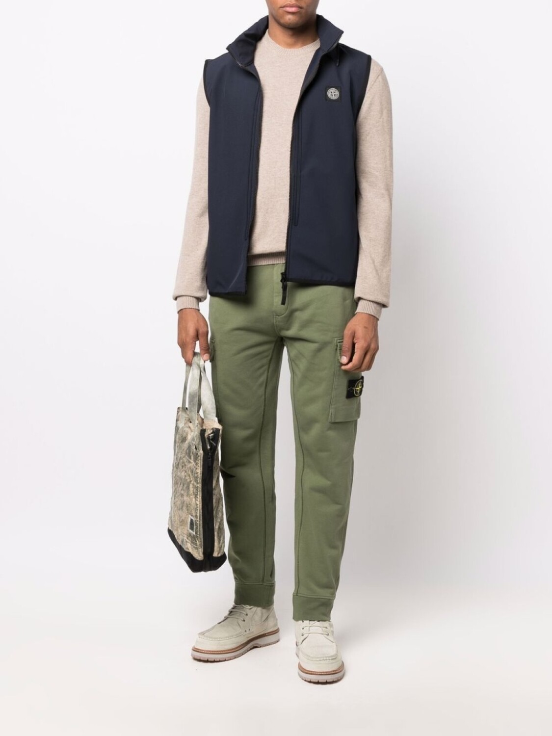 Stone Island спортивные брюки с нашивкой Compass, зеленый — фото 2
