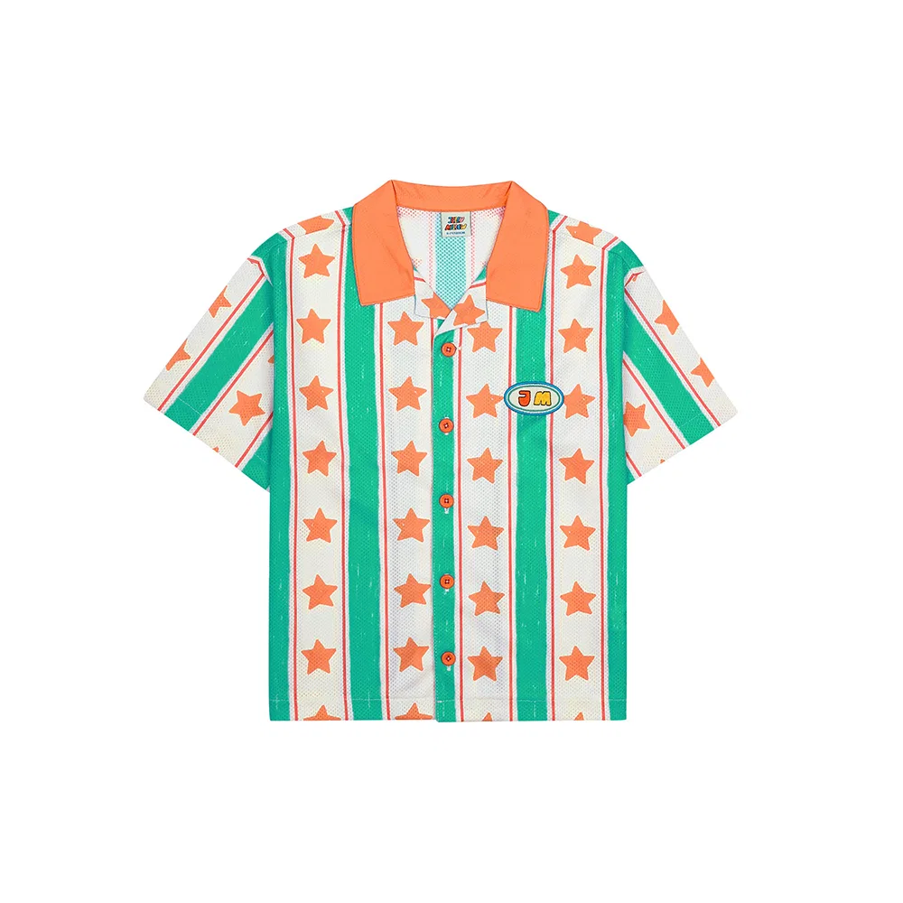 Детская рубашка Star Stripe Mesh мятная от Jelly Mallow — фото 2