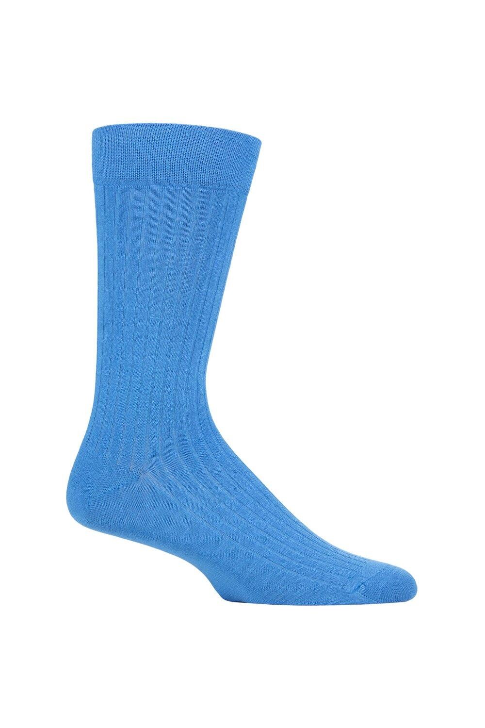 

1 пара роскошных бамбуковых носков в тонкую рубчику SOCKSHOP of London, синий