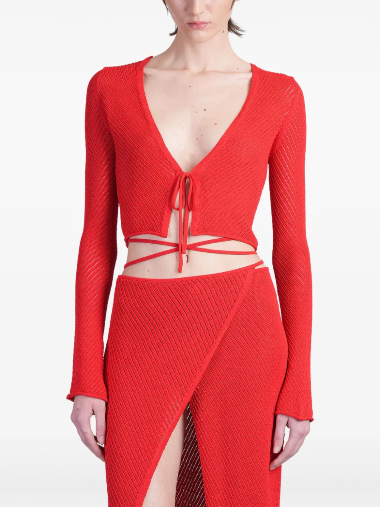 

Кардиган в рубчик Laneus, красный