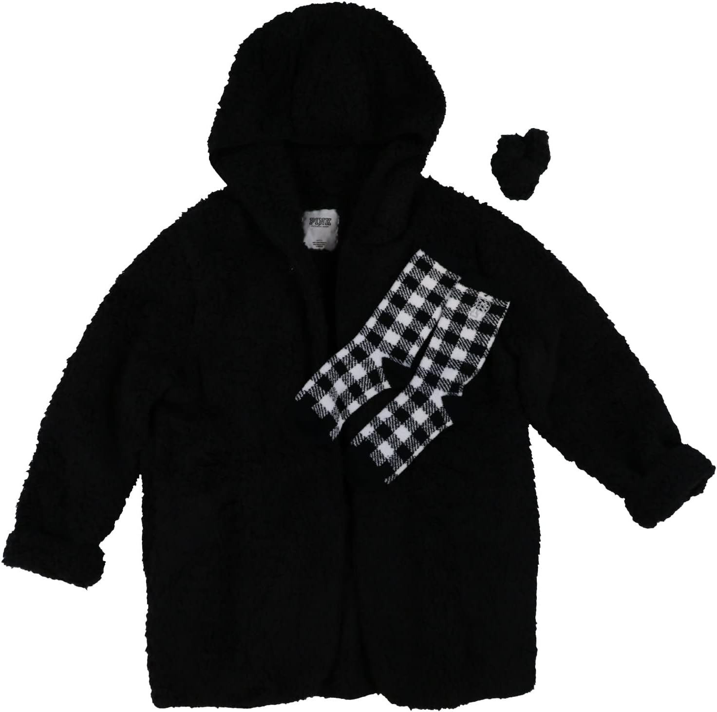 

Victoria's Cozy 3-предметный подарочный набор: халат с капюшоном, носки и резинка для волос Victoria's Secret, Black