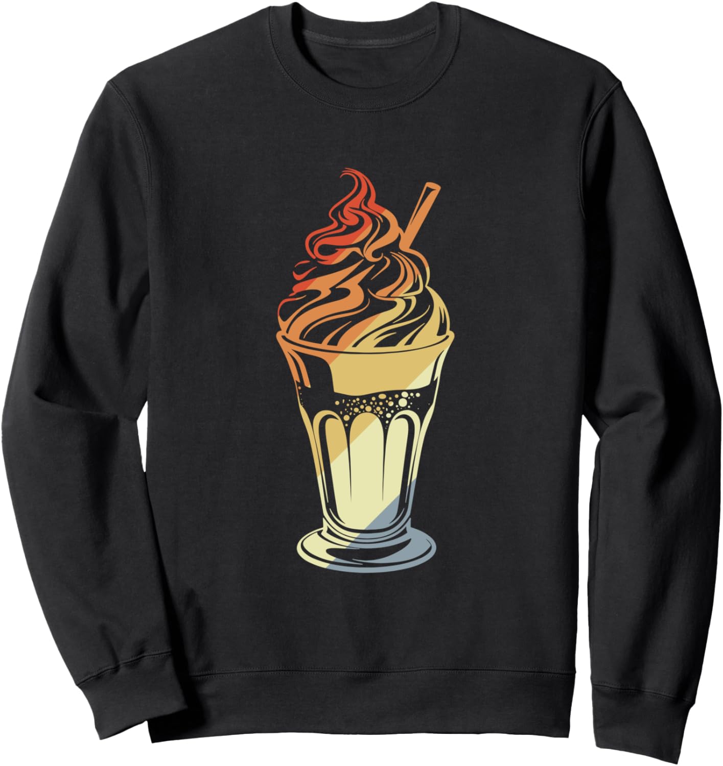 

Толстовка в стиле ретро с изображением стаканчика мороженого джелато Funny Frozen Dessert Graphic T-Shirts And Giveaways, черный