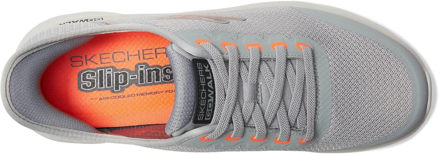 Мужские слипоны Skechers Go Walk Flex Netro без использования рук, серый — фото 2