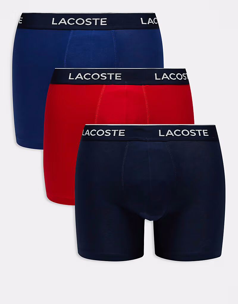 

Комплект из 3 пар трусов-боксеров Lacoste в разноцветном цвете с темно-синим поясом