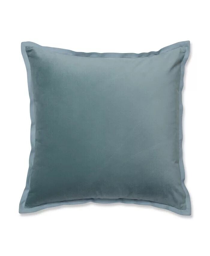 

Бархатная декоративная подушка с фланцем, 18 x 18 дюймов Pillow Perfect, синий