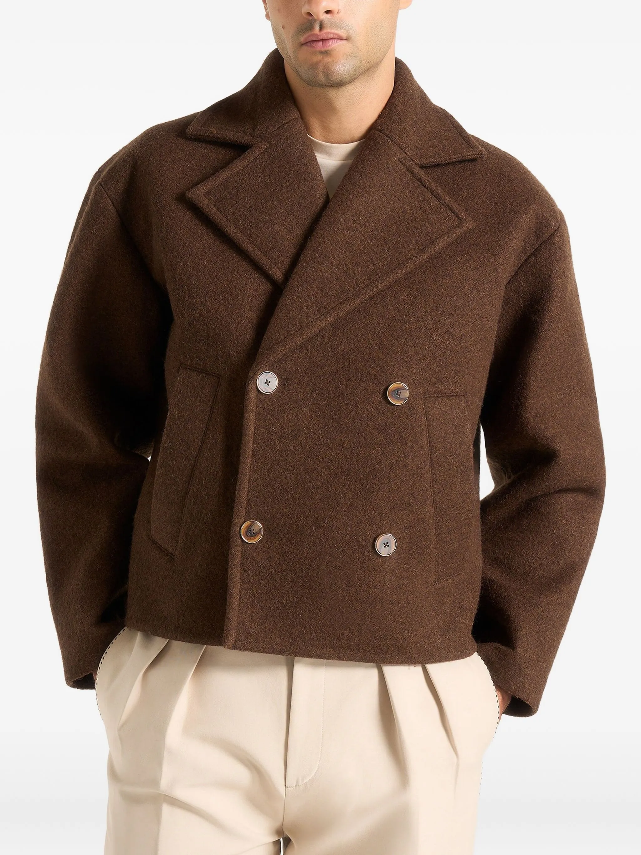 

Двубортный пиджак Mika Manière De Voir, коричневый