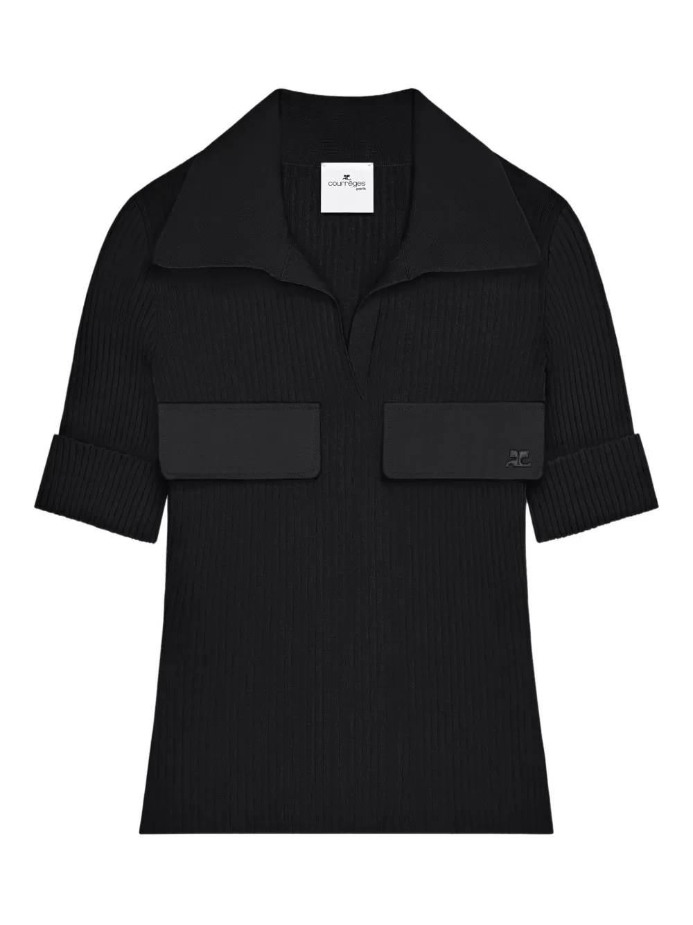 

Футболка в рубчик Courrèges, черный