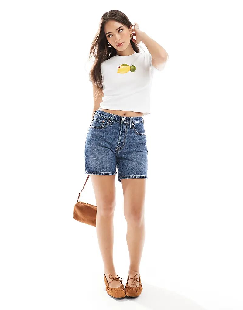 

Джинсовые шорты Levi's 501 средней длины, темного цвета