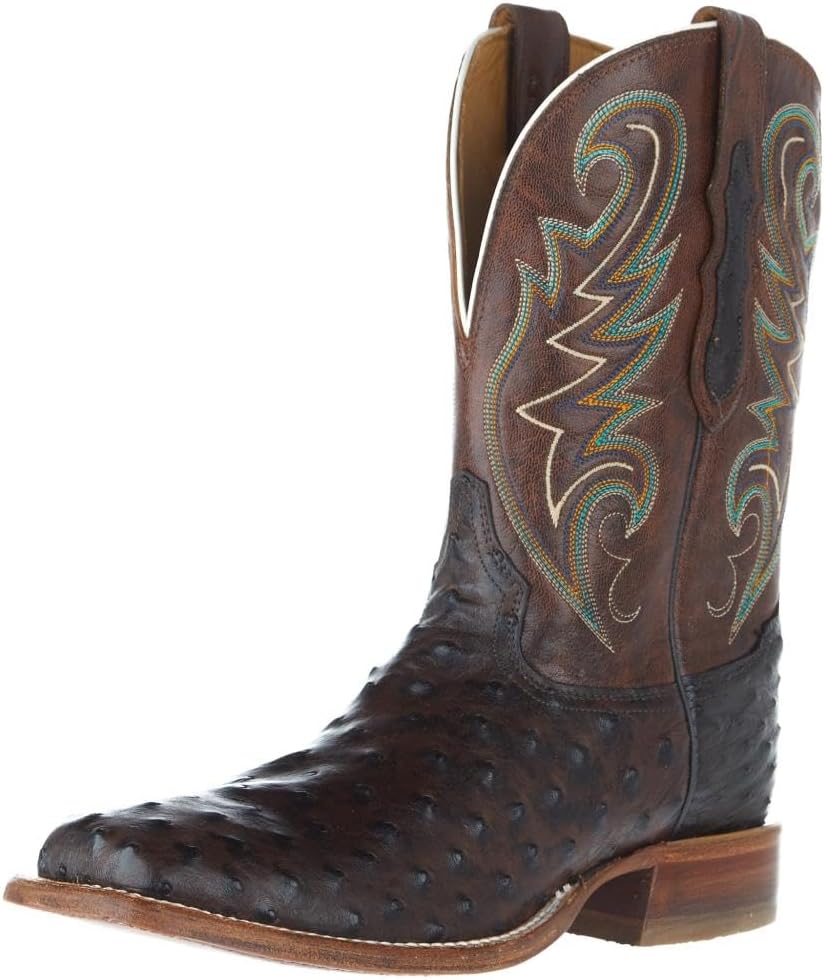 

Мужские сапоги Tony Lama Foster Sienna из страуса с верхом из козы, 28 см, темно-коричневый