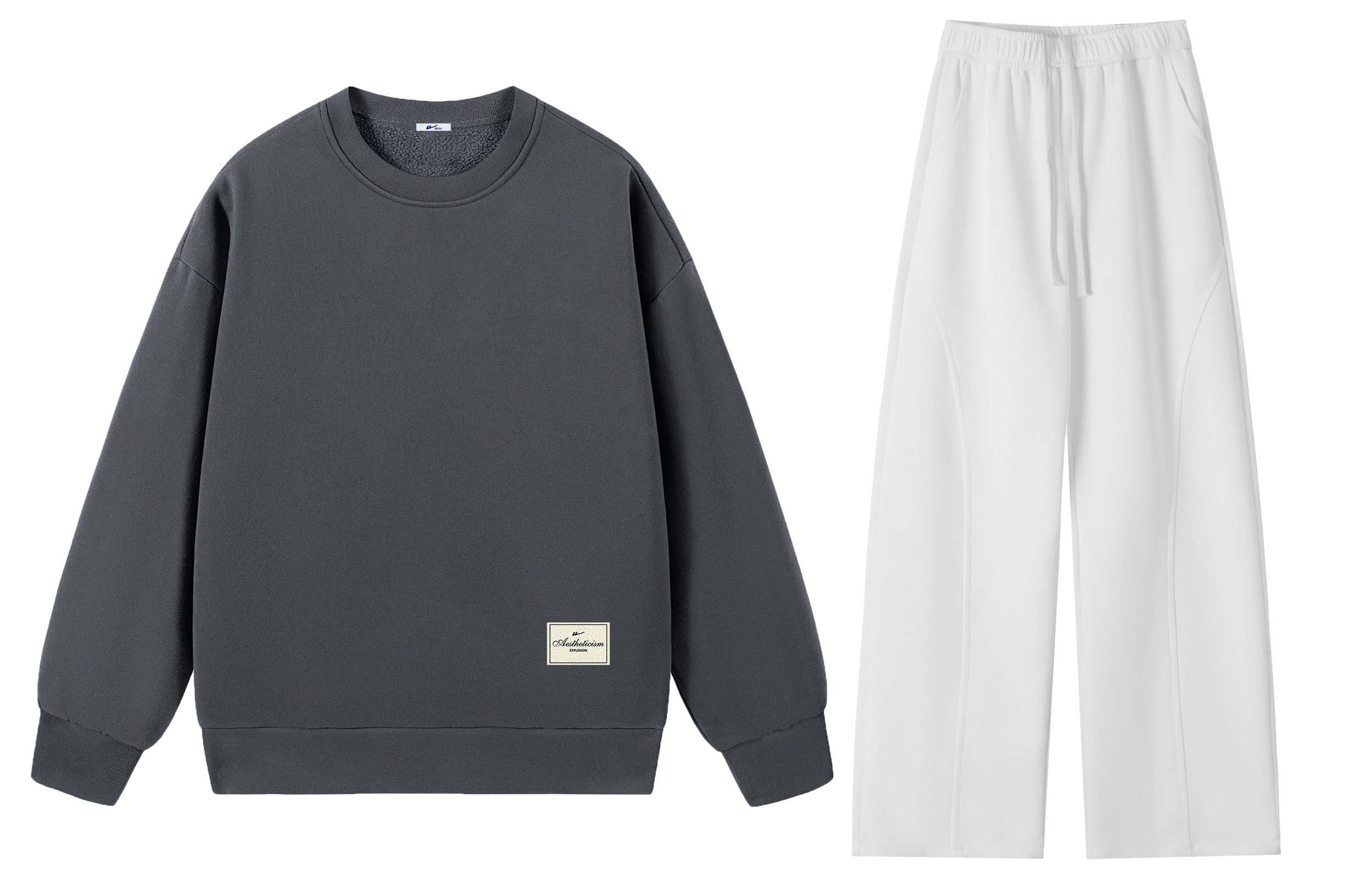 

Свитшот-сет Unisex из коллекции Huichao Cloud Canvas WARRIOR, темно-серый+белый (clothing sets)