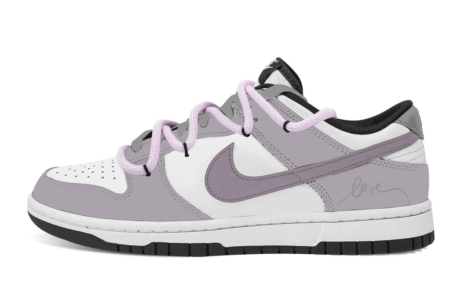 

Nike Dunk Love Letter устойчивые к истиранию низкие кроссовки для скейтбординга Unisex фиолетовый белый