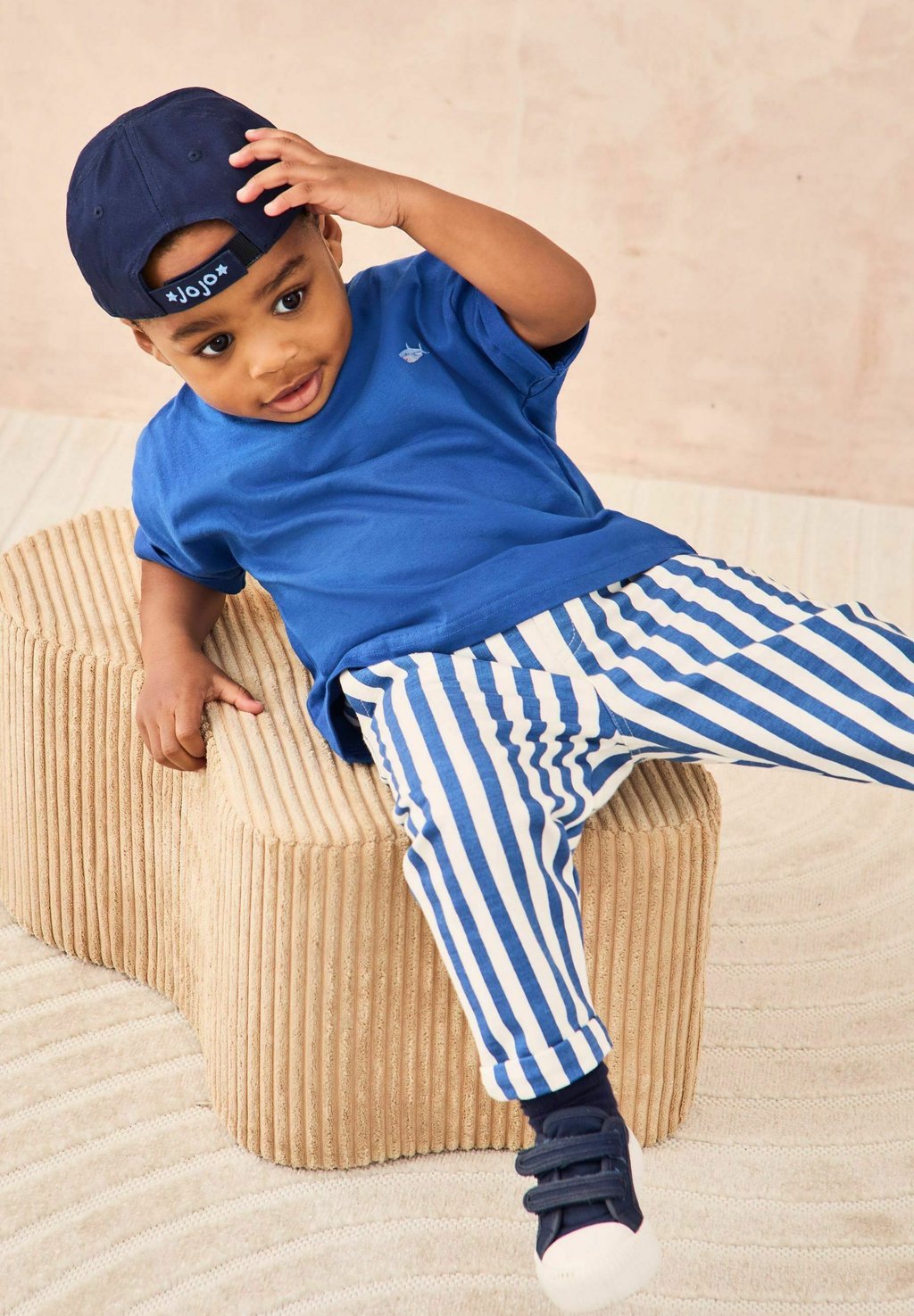 Базовая футболка REGULAR FIT-STRIPE JOGGERS SET JoJo Maman Bébé, синий — фото 4