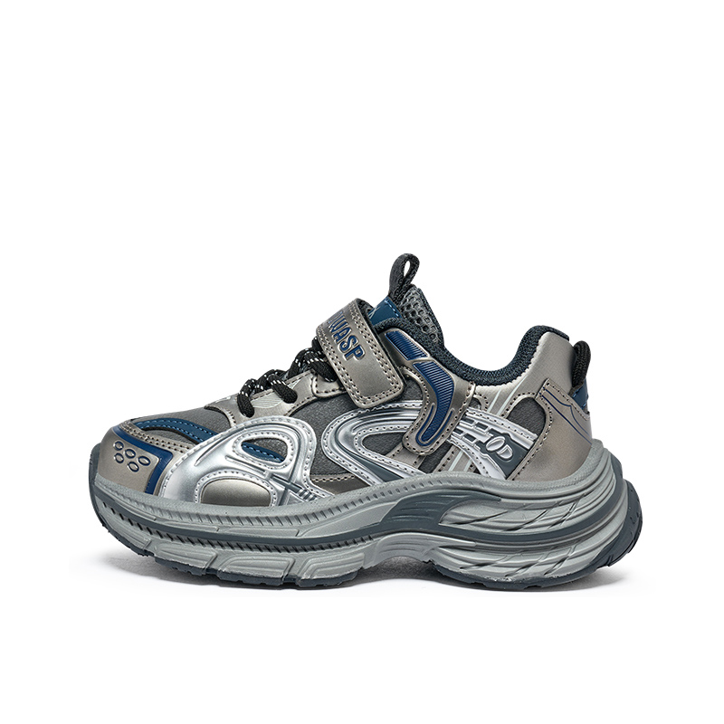 

Детские низкие повседневные кроссовки Rebound с амортизацией, дышащие и легкие BIG WASP, серый/синий