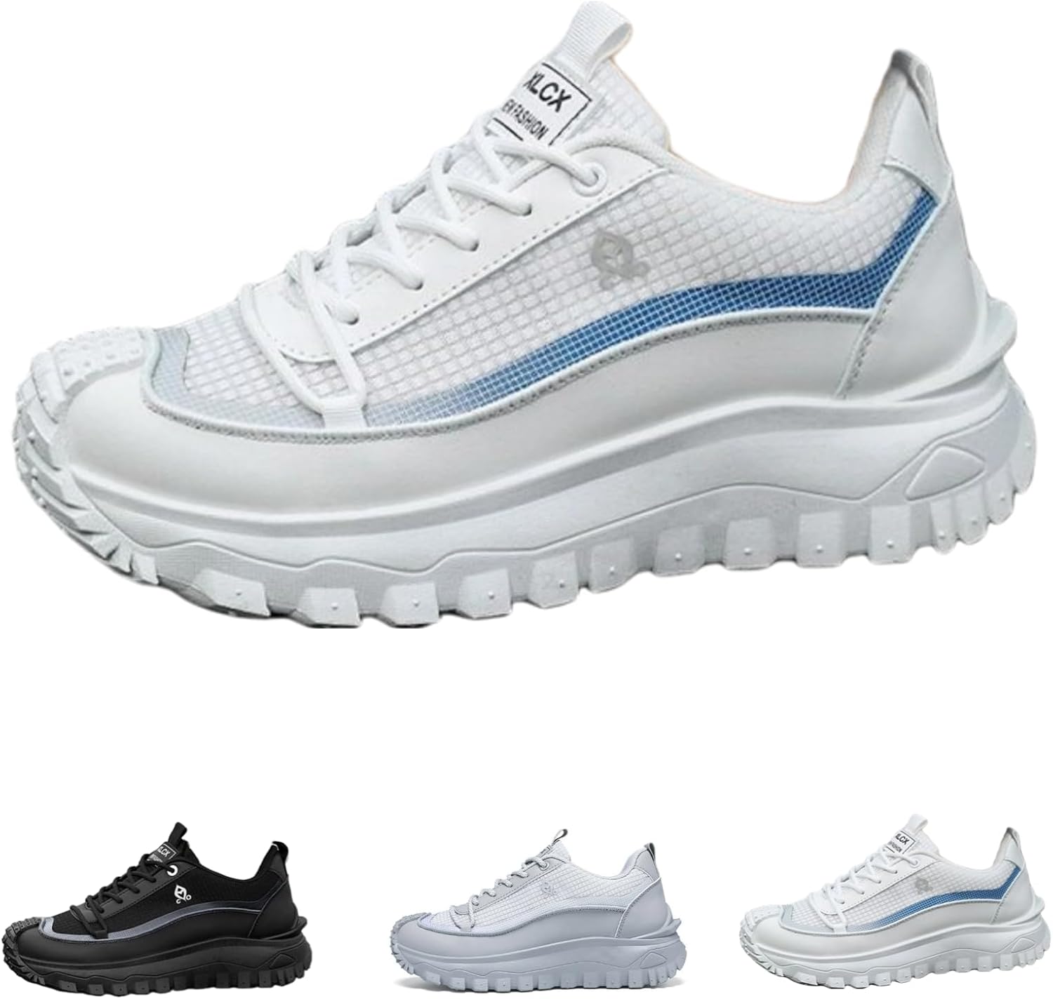 

Мужские кроссовки MACEFIL с толстой подошвой - стильные легкие ходовые массивные кроссовки для мужчин, дышащие, для тренажерного зала, тренировок и путешествий, белый