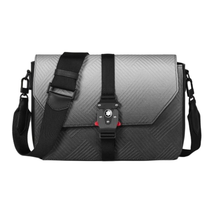 

MONTBLANC Стильный кожаный мужской мессенджер через плечо в облачно-сером цвете