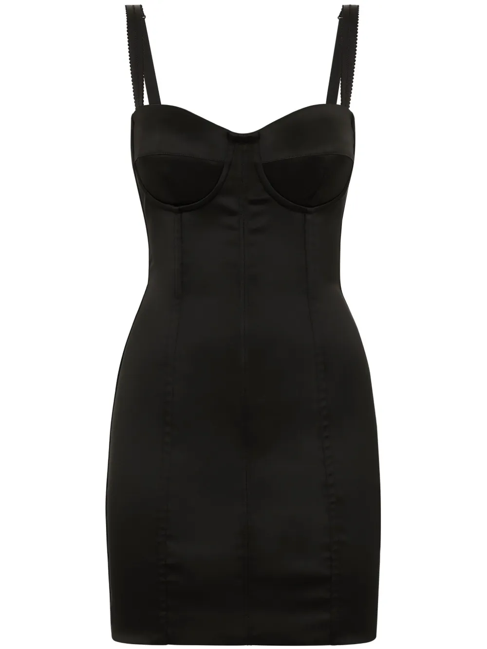 

Атласное платье мини DOLCE & GABBANA, черный