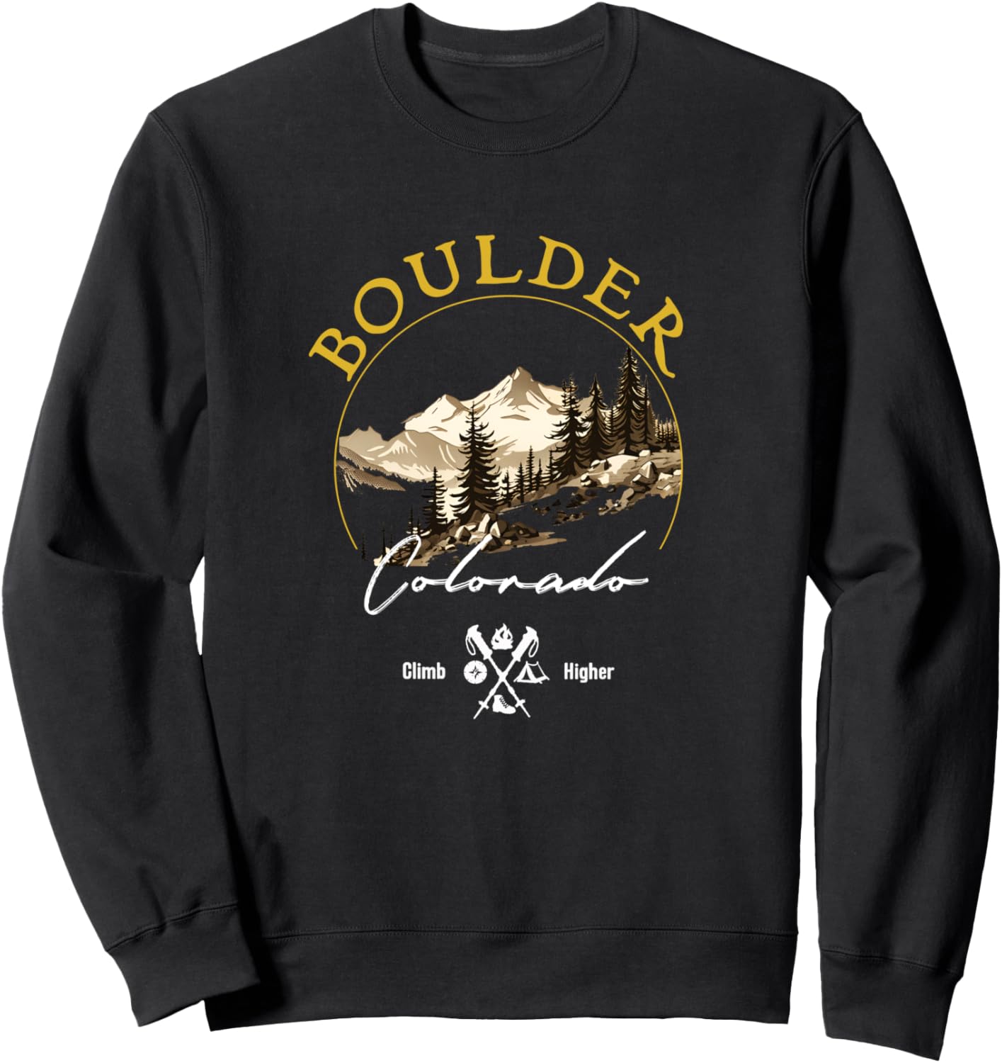 

Винтажная толстовка в стиле ретро от Boulder - сувенирная толстовка Boulder Boulder Colorado Hiking Clothes Co., черный