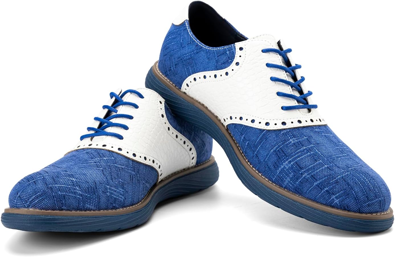 

Мужские оксфорды JITAI, классические туфли с шнуровкой и крыловидной перфорацией, легкие модные мужские туфли, синий