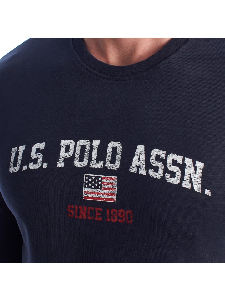 U.S. Polo Assn. Лонгслив с длинными рукавами синего цвета — фото 2