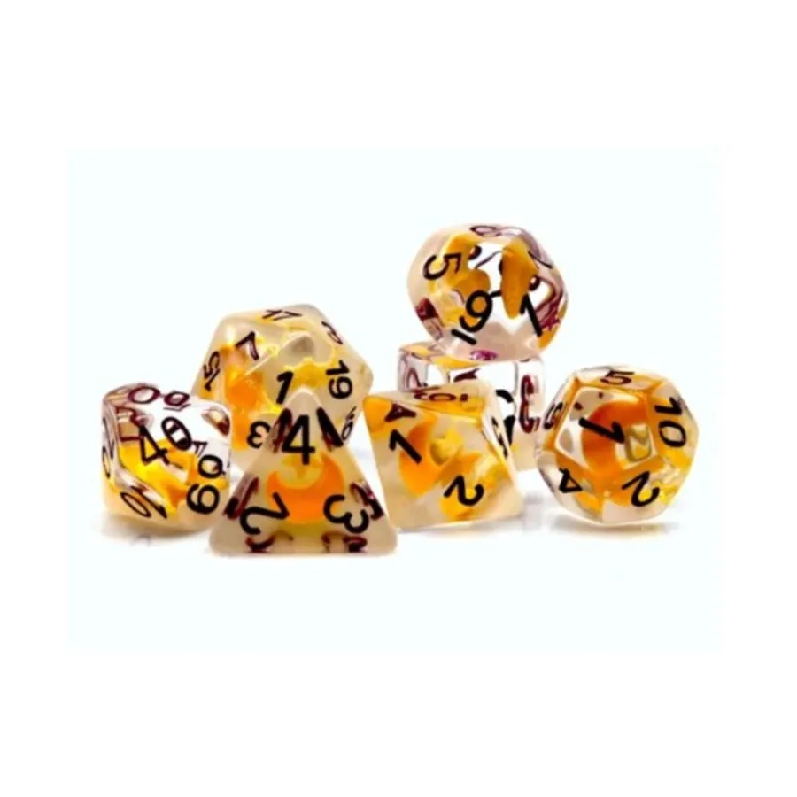 

Набор Poly — светящаяся в темноте луна и звезда с фиолетовым (7), Dice Sets - Resin/Acrylic - Red, Orange, Yellow, & Pink (Foam Brain Games)
