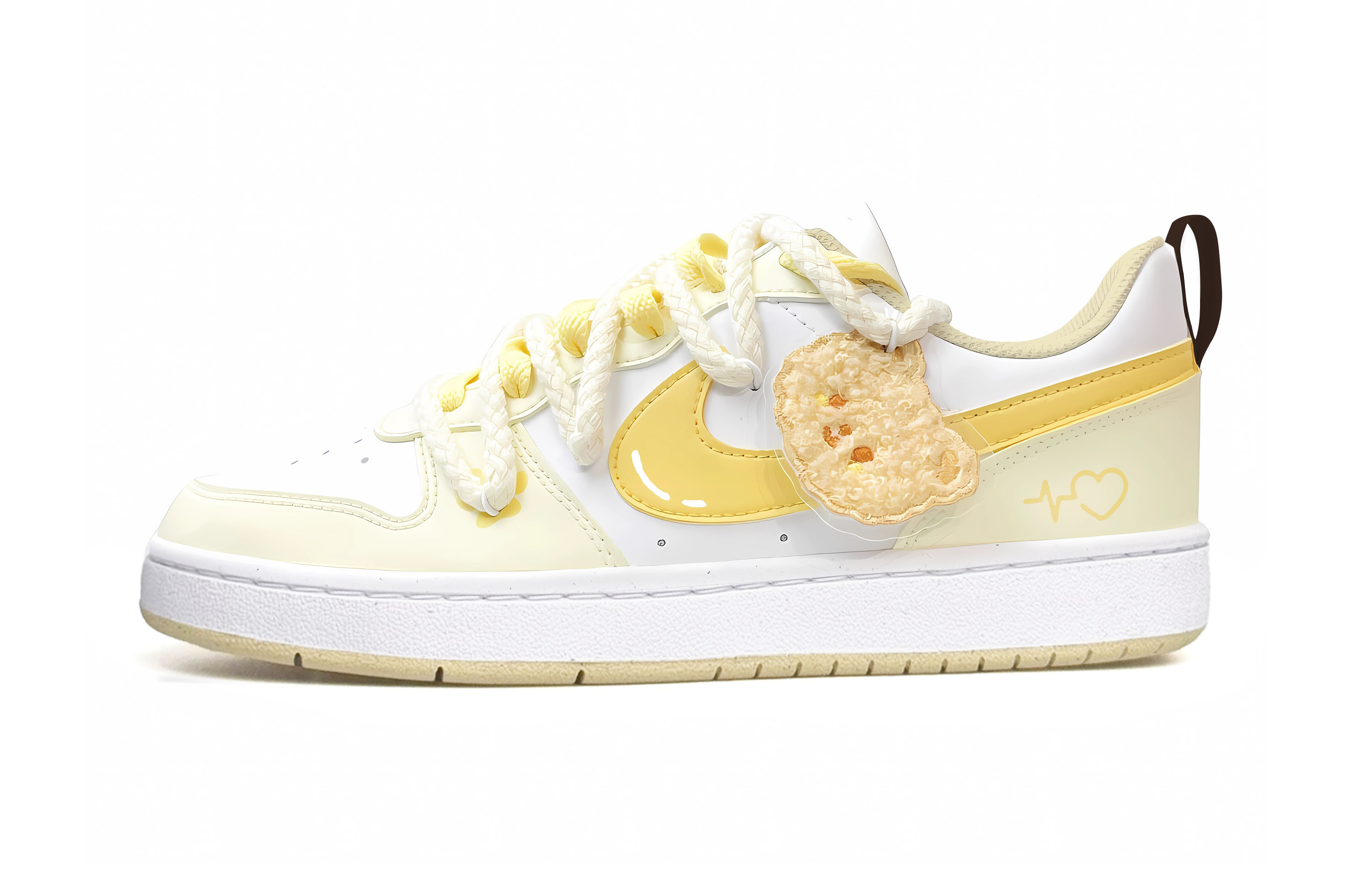 

Nike Court Borough COURT BORO нескользящие износостойкие низкие детские скейтбординг кроссовки Yellow White подростковые