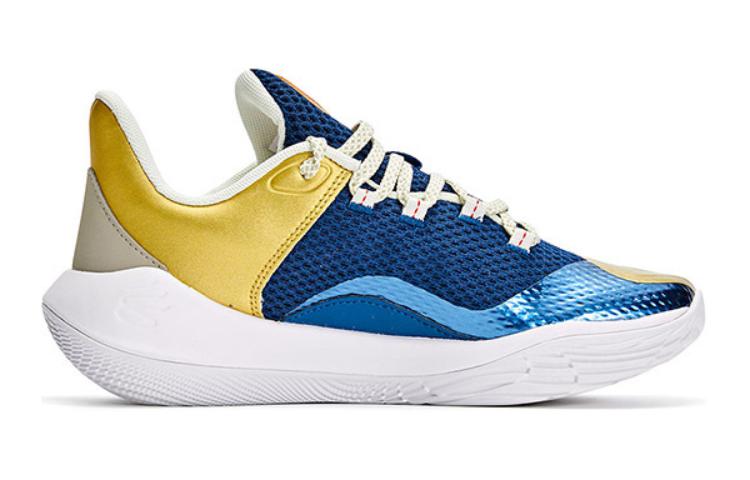 

Кроссовки баскетбольные детские низкие Curry 11 противоскользящие износостойкие Blue Gold Under Armour