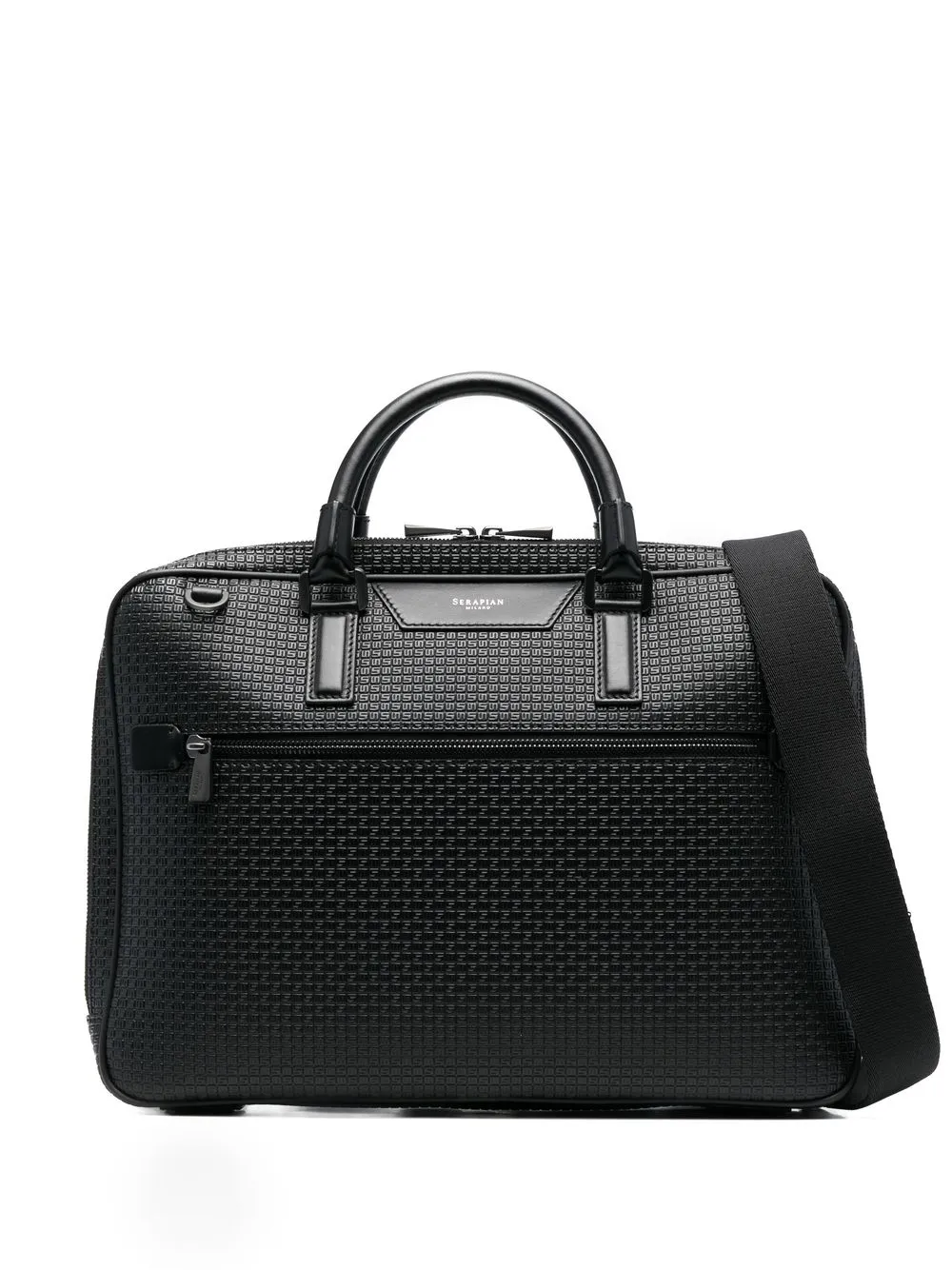 

Сумка для ноутбука из зернистой кожи Serapian, черный