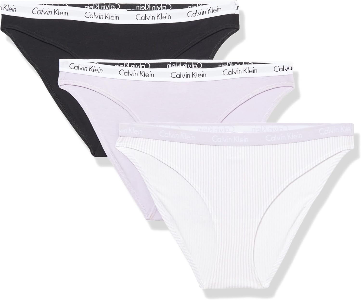 

Женские трусики-бикини Calvin Klein Carousel Logo из хлопка и эластичного хлопка, 3 пары, Black/Orchid Petal/Seersucker Stripe_Orchid Petal