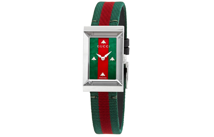 

Женские часы кварцевый механизм нейлоновый ремешок 34 мм green циферблат GUCCI, Brand-New Out of Warranty
