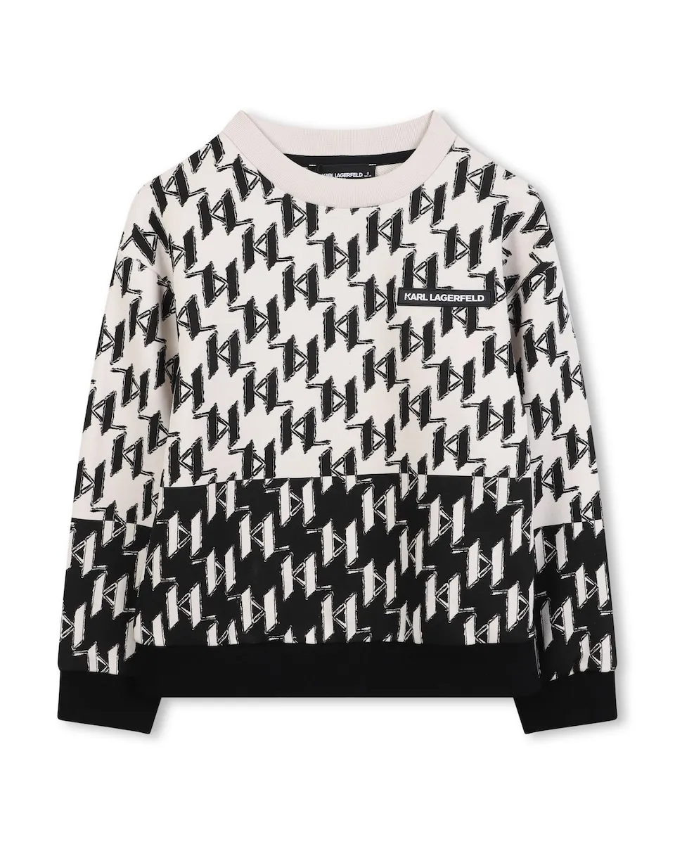 

Детская толстовка черного цвета с длинными рукавами Karl Lagerfeld Kids