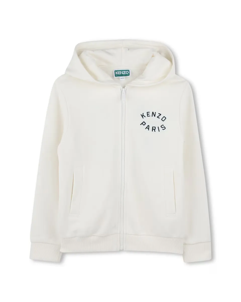 

Детская толстовка с застежкой-молнией Kenzo Kids, белый