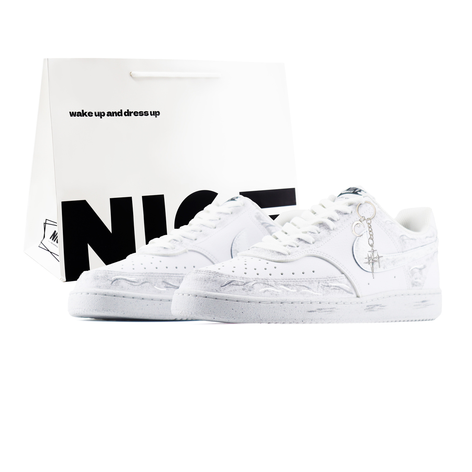 

Court Vision 1 Next Nature износостойкие и легкие низкие кроссовки для скейтбординга мужские белый серый Nike, белый серый