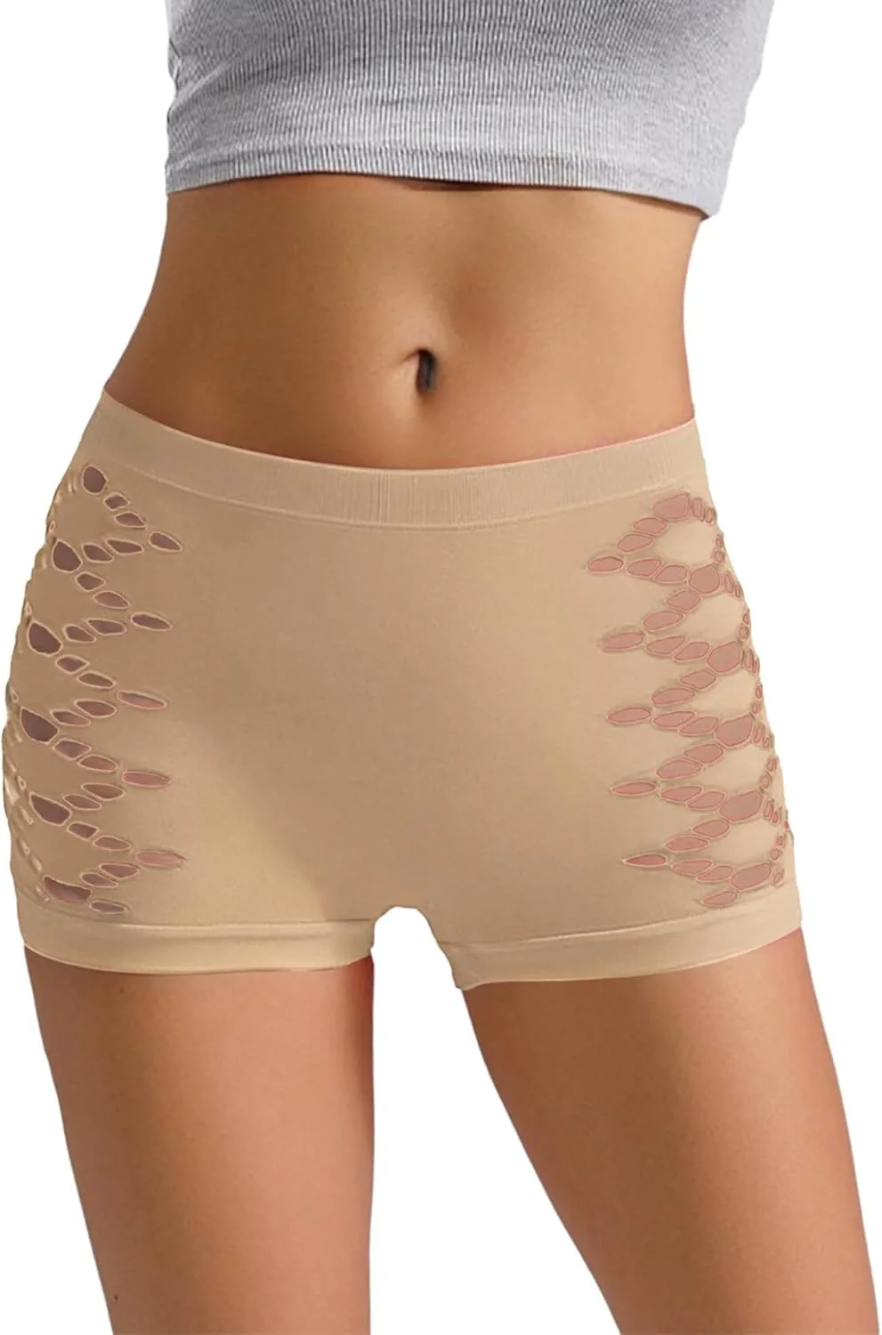 

TTAO эластичные шорты для йоги с высокой талией и перфорацией