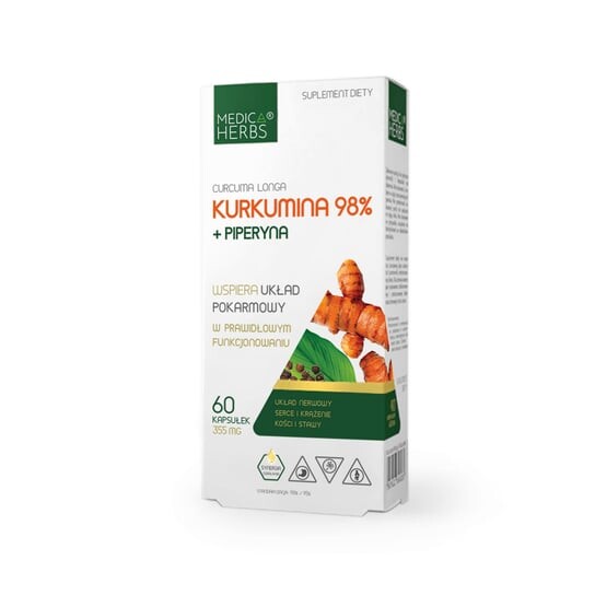 

Куркумин 98% + пиперин 60 капсул Medica Herbs Пищеварительная система