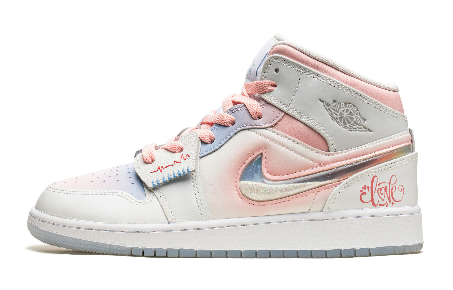 

Кроссовки Air Jordan 1 Vintage Basketball Shoes Women's Mid-top Blue, розовый