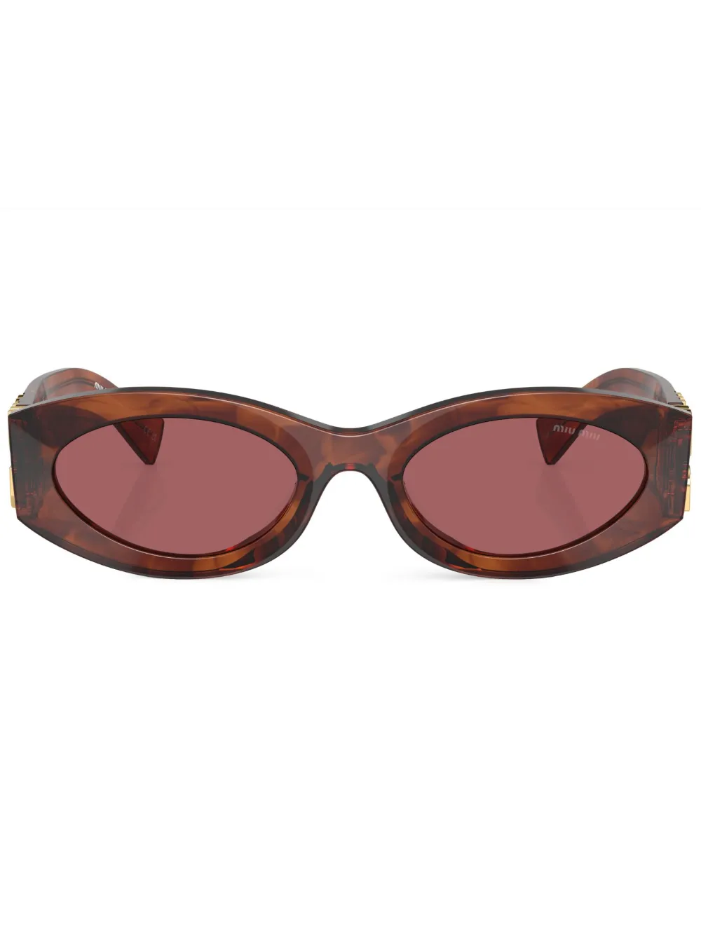 

Солнцезащитные очки в овальной оправе с логотипом Miu Miu Eyewear, коричневый